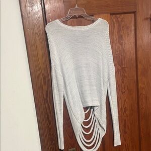 Off-the-Shoulder White Sweater